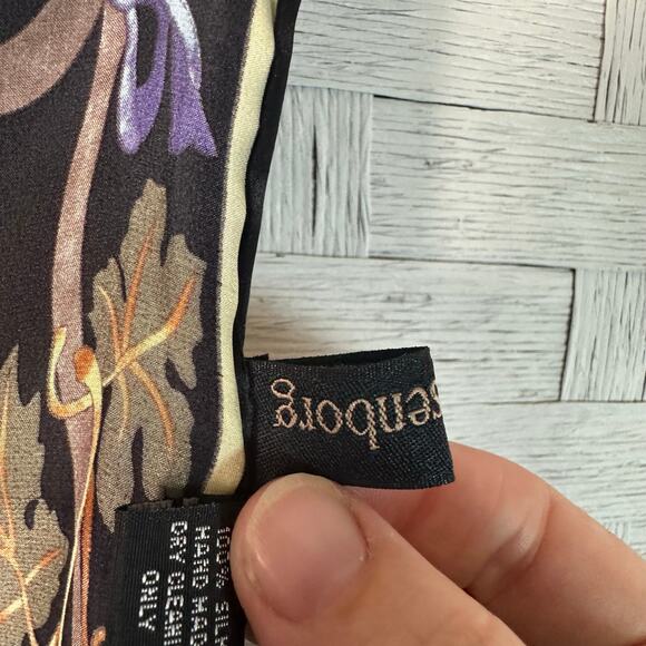 Rosenborg colorful, long silk scarf, dark academia, bohemian preppy feminine - Picture 5 of 10